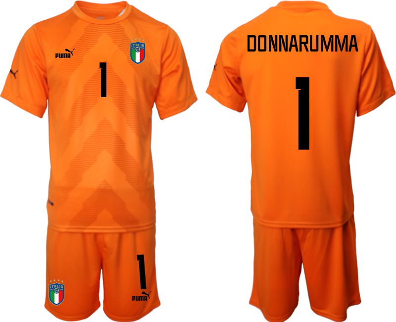 Men 2022 World Cup National Team Italy orange goalkeeper #1 Soccer Jersey->italy jersey->Soccer Country Jersey